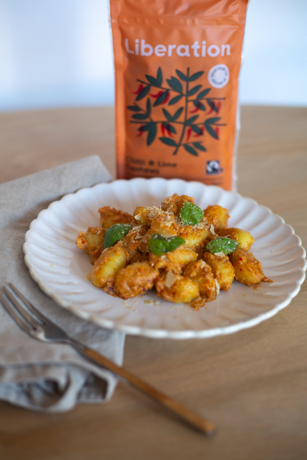 Chilli & lime cashew gnocchi