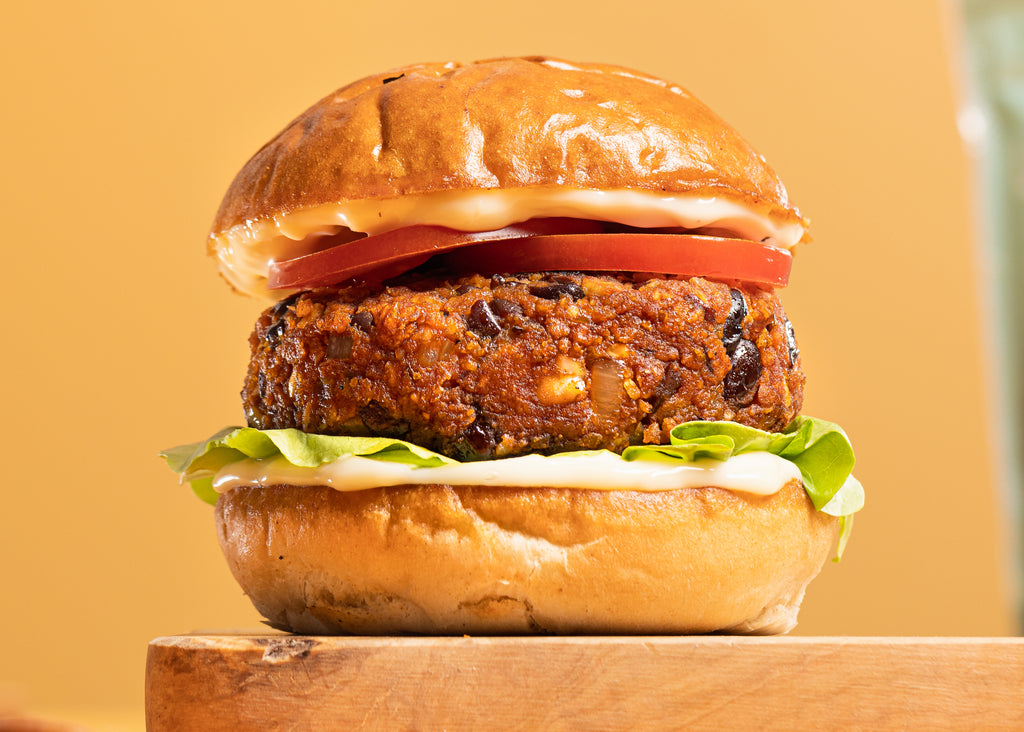 Nutty black bean burger